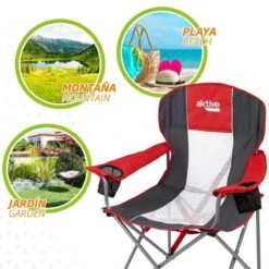 AKTIVE - Chaise De Camping XL Avec Porte-Gobelet -Camping Soldes Boutique aktive chaise de camping xl avec porte gobelet 4