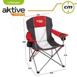 AKTIVE - Chaise De Camping XL Avec Porte-Gobelet -Camping Soldes Boutique aktive chaise de camping xl avec porte gobelet 5