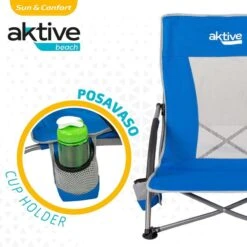AKTIVE - Chaise Pliante Avec Poche Et Poignée De Transport -Camping Soldes Boutique aktive chaise pliante avec poche et poignee de transport 2