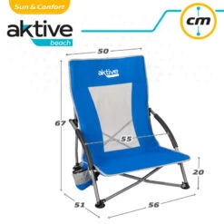 AKTIVE - Chaise Pliante Avec Poche Et Poignée De Transport -Camping Soldes Boutique aktive chaise pliante avec poche et poignee de transport 4