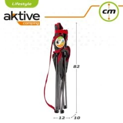 AKTIVE - Chaise Pliante Camping 64,50x49,50x82 Cm, Gris Foncé Et Rouge -Camping Soldes Boutique aktive chaise pliante camping 6450x4950x82 cm gris fonce et rouge 6