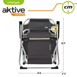 AKTIVE - Chaise Pliante Camping Fixe En Aluminium 54 X 57 X 91 Cm, Gris -Camping Soldes Boutique aktive chaise pliante camping fixe en aluminium 54 x 57 x 91 cm gris 6
