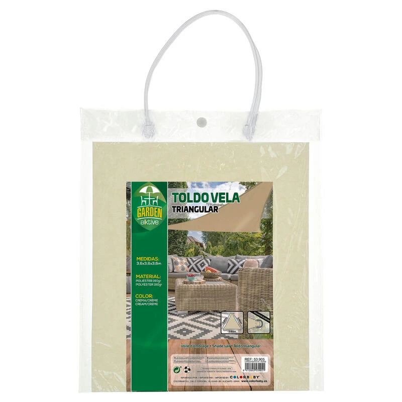 Aktive Garden Store D'ombrage Triangulaire Couleur Crème 6 Aktive Garden Store D'ombrage Triangulaire Couleur Crème – Image 4