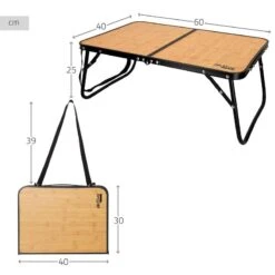 AKTIVE - Table De Camping Pliante Effet Bambou, 60x40x25 Cm -Camping Soldes Boutique aktive table de camping pliante effet bambou 60x40x25 cm 3