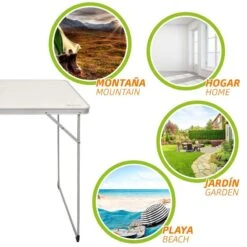 AKTIVE - Table Pliante En Aluminium Et Bois. Table De Camping 80x60x70 Cm -Camping Soldes Boutique aktive table pliante en aluminium et bois table de camping 80x60x70 cm 3