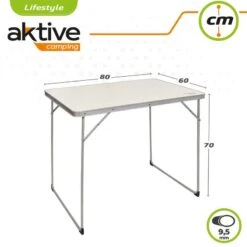 AKTIVE - Table Pliante En Aluminium Et Bois. Table De Camping 80x60x70 Cm -Camping Soldes Boutique aktive table pliante en aluminium et bois table de camping 80x60x70 cm 5