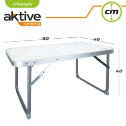AKTIVE - Table Pliante . Table Basse Blanche En Aluminium - 40x60x40 Cm -Camping Soldes Boutique aktive table pliante table basse blanche en aluminium 40x60x40 cm 3