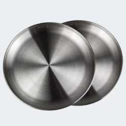 Assiette Plate De Camping | Diamètre Env. 23 Cm | Acier Inox | 2 Assiettes -Camping Soldes Boutique assiette plate de camping diametre env 23 cm acier inox 2 assiettes 3