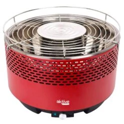 Barbecue De Table Sans Fumée Rond Rouge 2 En 1 Ø34 Cm Aktive -Camping Soldes Boutique barbecue de table sans fumee rond rouge 2 en 1 o34 cm aktive 1