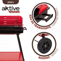 Barbecue Portable Au Charbon De Bois Pour 4 Niveaux Aktive -Camping Soldes Boutique barbecue portable au charbon de bois pour 4 niveaux aktive 2