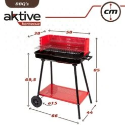 Barbecue Portable Au Charbon De Bois Pour 4 Niveaux Aktive -Camping Soldes Boutique barbecue portable au charbon de bois pour 4 niveaux aktive 5
