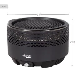 Barbecue Rond Noir Sans Fumée 2 En 1 Ø34 Cm Aktive -Camping Soldes Boutique barbecue rond noir sans fumee 2 en 1 o34 cm aktive 3