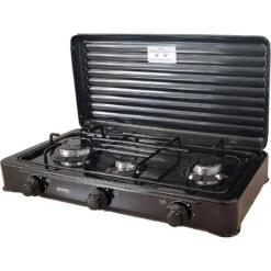 MPM Cuisinière à Gaz Portable Pour Le Camping Avec 3 Feux Couvercle Smile -Camping Soldes Boutique cuisiniere a gaz portable pour le camping avec 3 feux couvercle smile 1