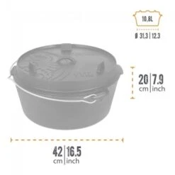 Petromax Dutch Oven FT12-12QT - Sans Pieds -Camping Soldes Boutique petromax dutch oven ft12 12qt sans pieds 2