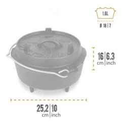 Petromax Dutch Oven FT3-3QT (avec Pieds) Et Levier De Couvercle -Camping Soldes Boutique petromax dutch oven ft3 3qt avec pieds et levier de couvercle 2