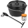 Petromax Dutch Oven FT6-6QT (avec Pieds) Ensemble - Poêle + Levier De Couvercle -Camping Soldes Boutique petromax dutch oven ft6 6qt avec pieds ensemble poele levier de couvercle