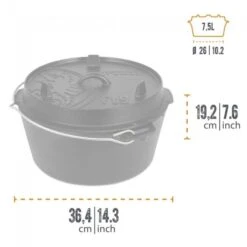Petromax Dutch Oven FT9-9QT (Sans Pieds) Set - Poêle + Levier De Couvercle + -Camping Soldes Boutique petromax dutch oven ft9 9qt sans pieds set poele levier de couvercle 2