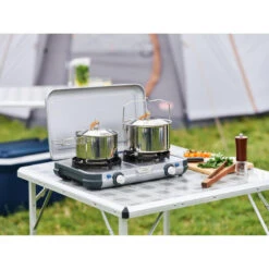 Campingaz Réchaud De Camping à Gaz 2 Feux Camp & Grill - Plancha, Grill Et Wok -Camping Soldes Boutique rechaud de camping a gaz 2 feux camp and grill plancha grill et wok 9