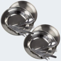 Set Couverts De Camping Et Assiette Creuse & Plate | 2 Personnes -Camping Soldes Boutique set couverts de camping et assiette creuse and plate 2 personnes 2