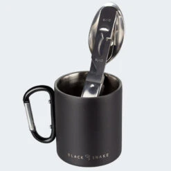 Set De Couverts De Camping & Tasse Thermique à Mousqueton | 1 Personne -Camping Soldes Boutique set de couverts de camping and tasse thermique a mousqueton 1 personne 1