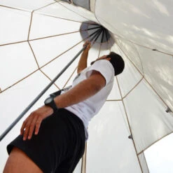 Tente De Camping Tipii - 6 Personnes - Hauteur 2,50m - Moustiquaire - Beige/Gris 11 Tente De Camping Tipii - 6 Personnes - Hauteur 2,50m - Moustiquaire - Beige/Gris -Camping Soldes Boutique tente de camping tipii 6 personnes hauteur 250m moustiquaire beigegris 2