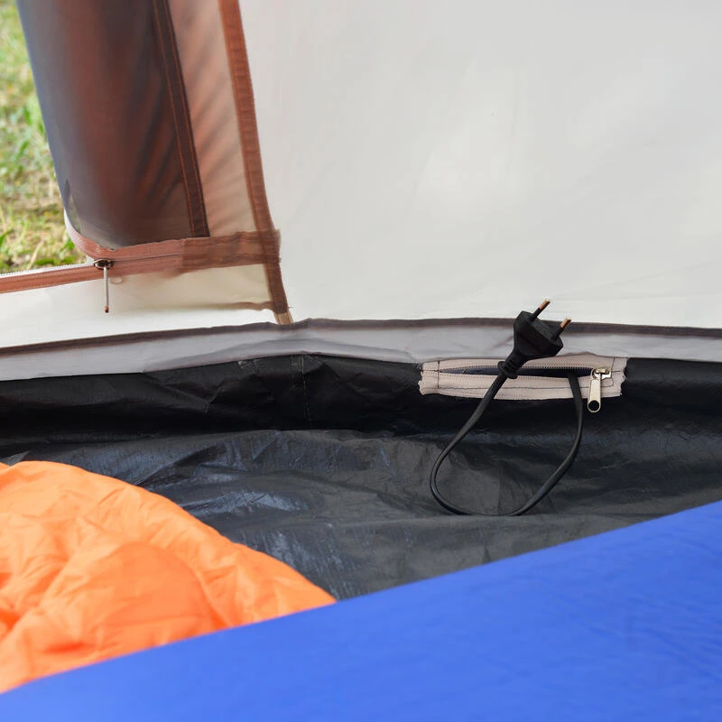 Tente De Camping Tipii - 6 Personnes - Hauteur 2,50m - Moustiquaire - Beige/Gris 6 Tente De Camping Tipii - 6 Personnes - Hauteur 2,50m - Moustiquaire - Beige/Gris – Image 4