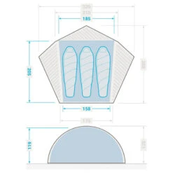 Tente Dôme De Trekking - 3 Places - MT900 -Camping Soldes Boutique tente dome de trekking 3 places mt900 2