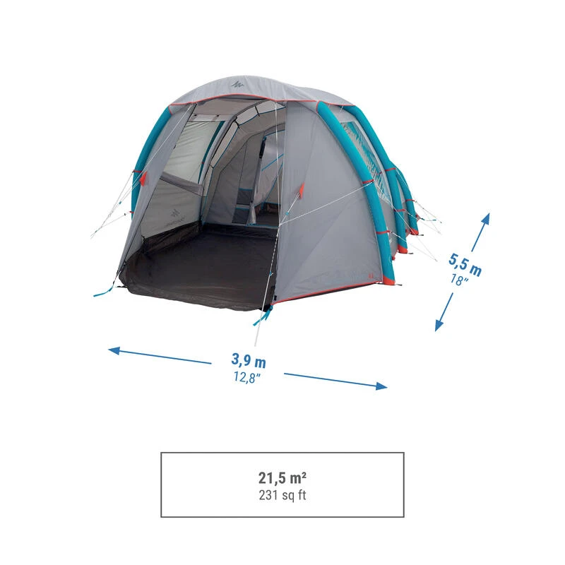 Quechua Tente Gonflable De Camping - Air Seconds 4.1 - 4 Personnes - 1 Chambre 5 Quechua Tente Gonflable De Camping - Air Seconds 4.1 - 4 Personnes - 1 Chambre – Image 3